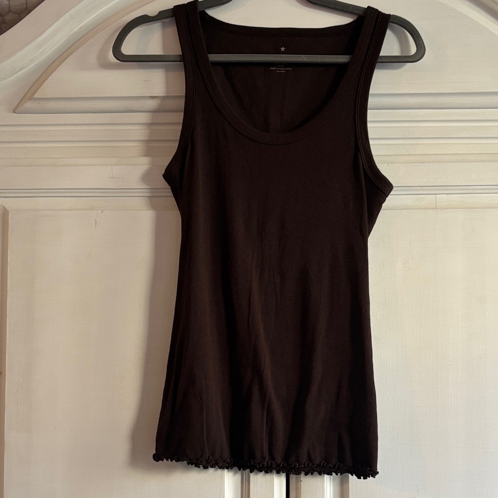 Banana Republic organic cotton brown rib knit tank never worn